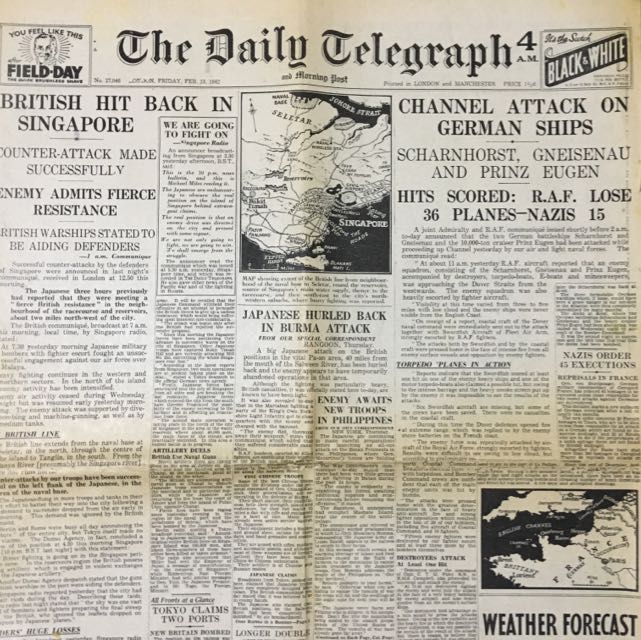 Ww2 Newspaper British Hits Back Singapore Vintage Collectibles On Carousell