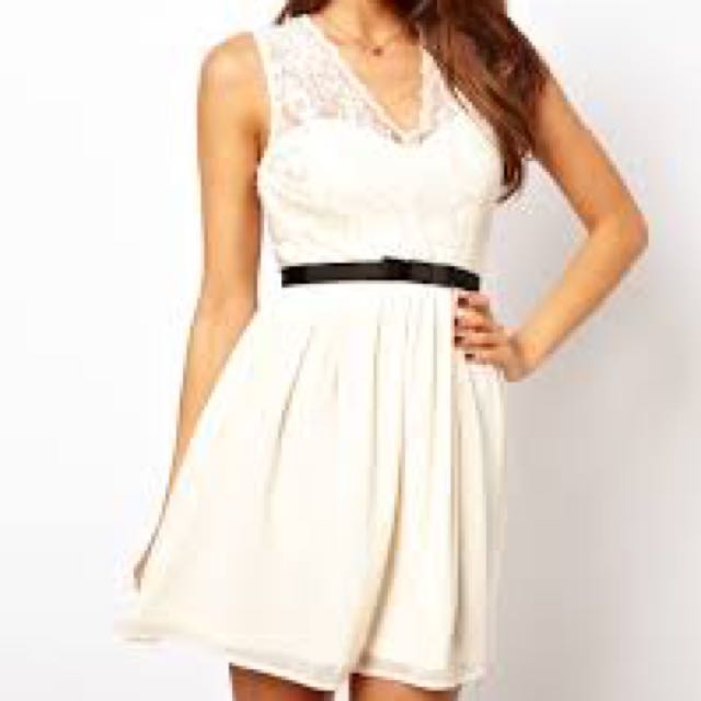 asos cream lace dress