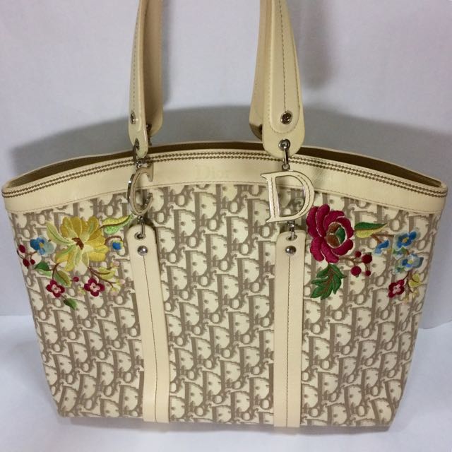 Sale Christian Dior Diorissimo Vintage Flowers Tote Miss Romantic Floral Bag Luxury Bags Wallets On Carousell
