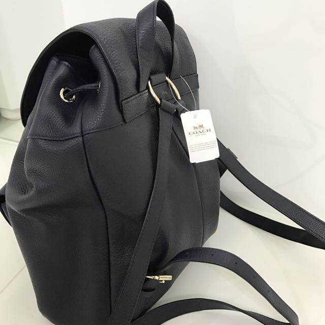 Coach pebbled leather backpack sale f37410 black
