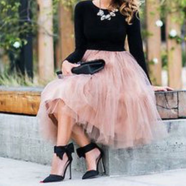 Dusky pink top tulle skirt