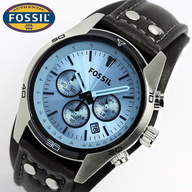 Fossil Cuff Leather Chrono Watch CH2564 BNIB