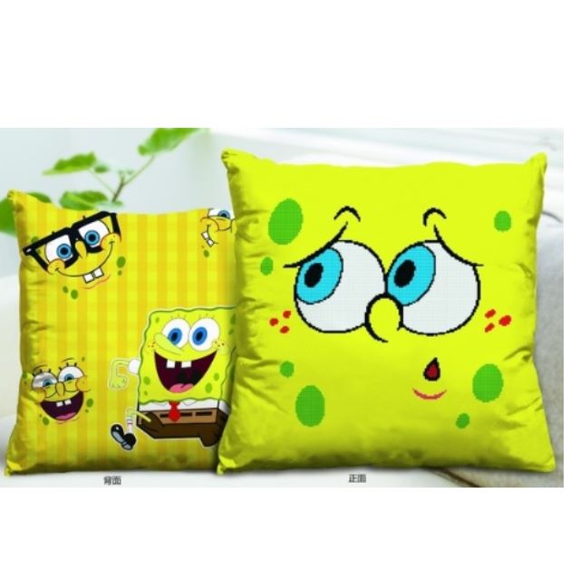 Pillow Case Cartoons Pre Printed Cross Stitch Kits Babies Kids
