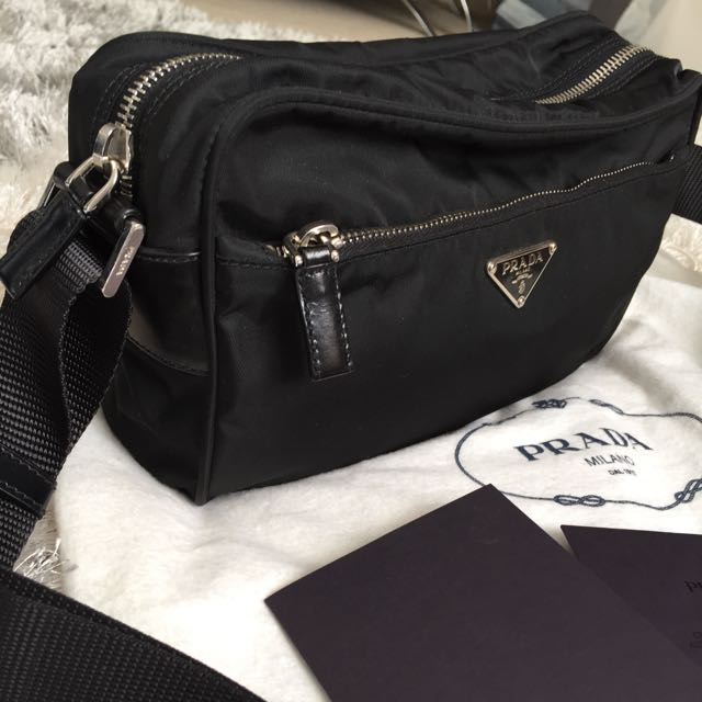 Prada Sling Camera Messenger Bag BT0167 Vela Sport in Nero black Women s Fashion Bags Wallets on Carousell