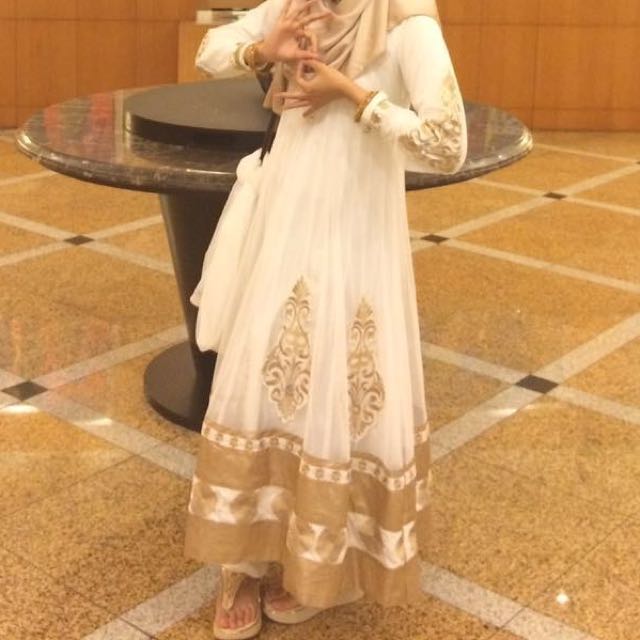White and gold punjabi suit