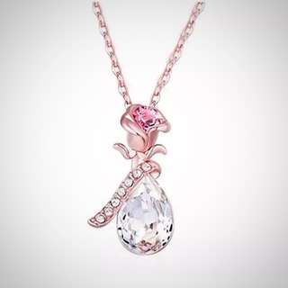 9k Rose Gold Filled Pendant With Necklace