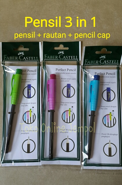 Atk99fc Pensil 3in1 Perfect Pencil Cap Serutan 183251 Faber Castel