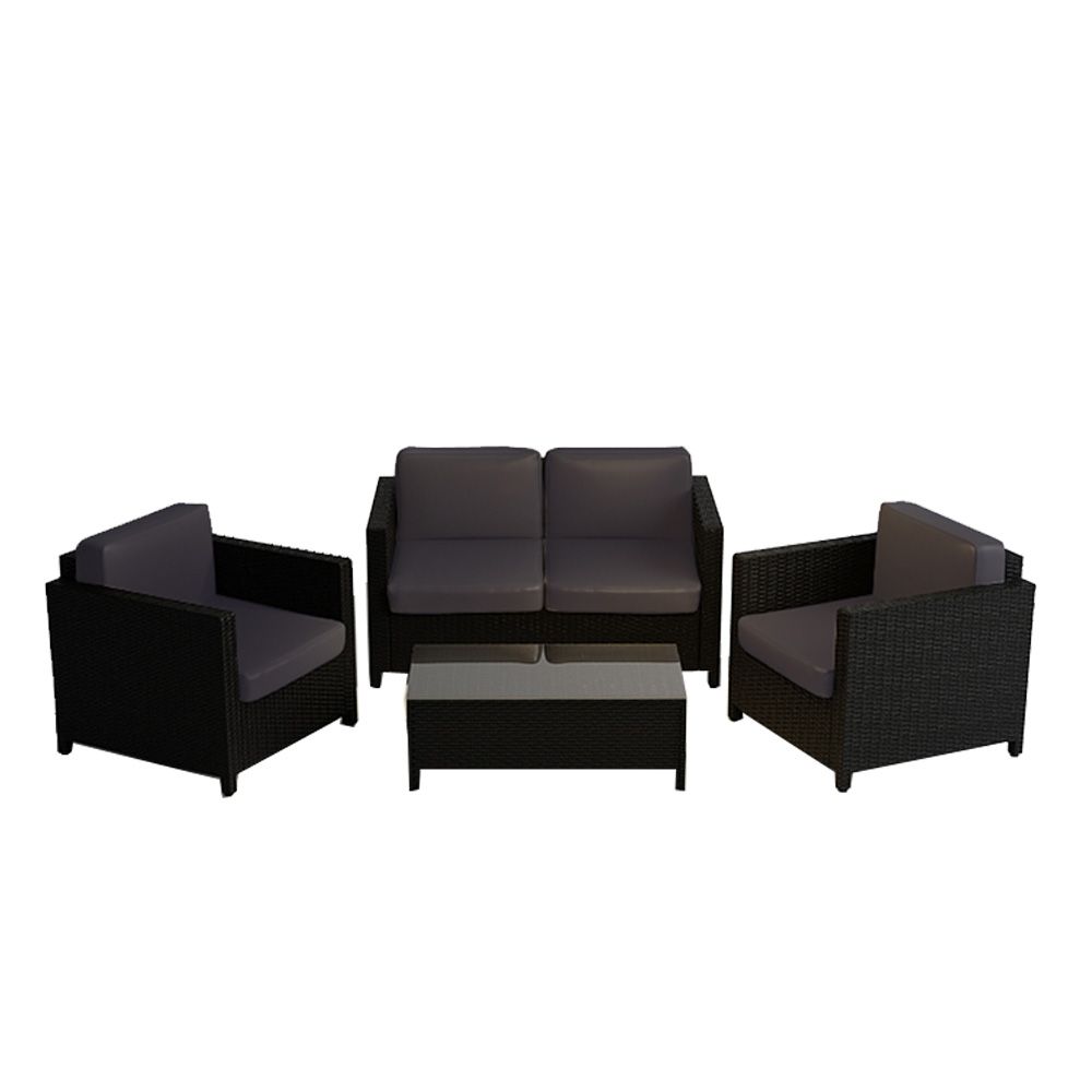 Luxo Bali 4 Pc Wicker Outdoor Furniture Set Black On Carou Luxo Bali 4 Pc Wicker Outdoor Furniture