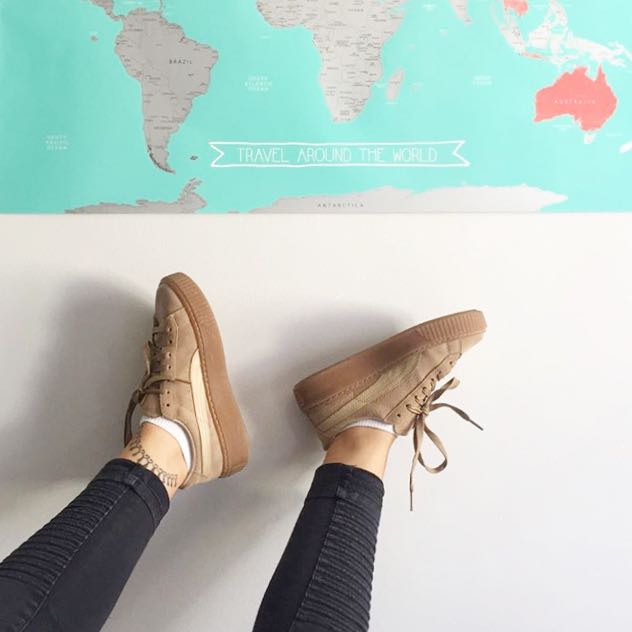 Puma Suede Creepers Gum Sole In Oatmeal Tan Brown