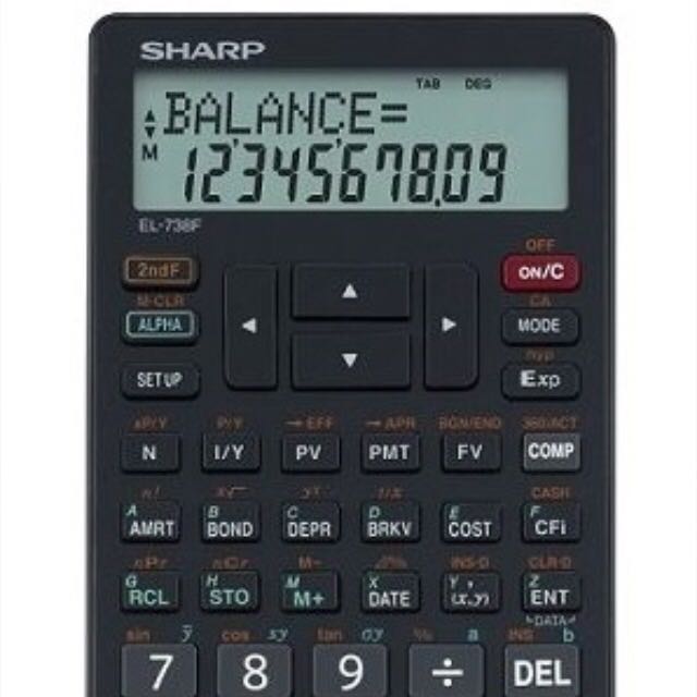 Sharp Financial Calculator (EL738F Series), Computers & Tech, Office