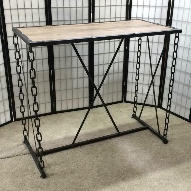 5pcs Rustic Industrial Chain Link Bar Table Stools Set Furniture