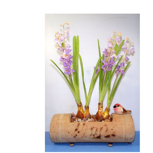 Silk Flower Arrangement With Vintage Bamboo Vase Ideal Home Decor