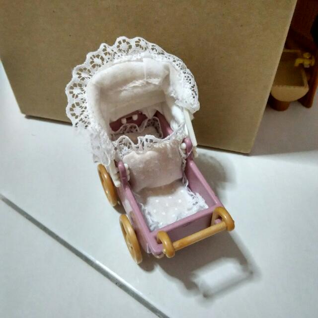 sylvanian families double pram