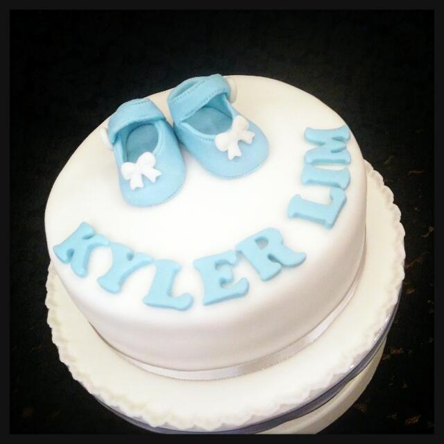 Baby Shower Cake Full Month First Birthday Customized Fondant Shoe