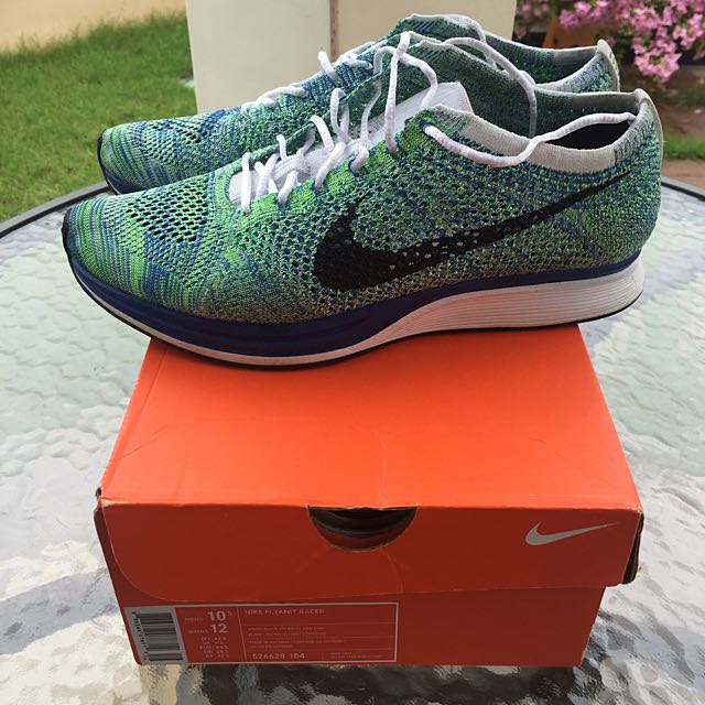 nike flyknit racer green strike game royal