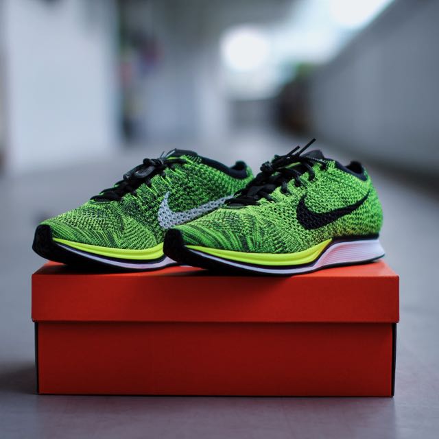 Nike Flyknit Racer Volt Black Sequoia US 9 UK 8