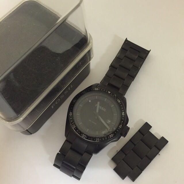 Fossil Mens AM4373 Black Stainless Steel 10 atm