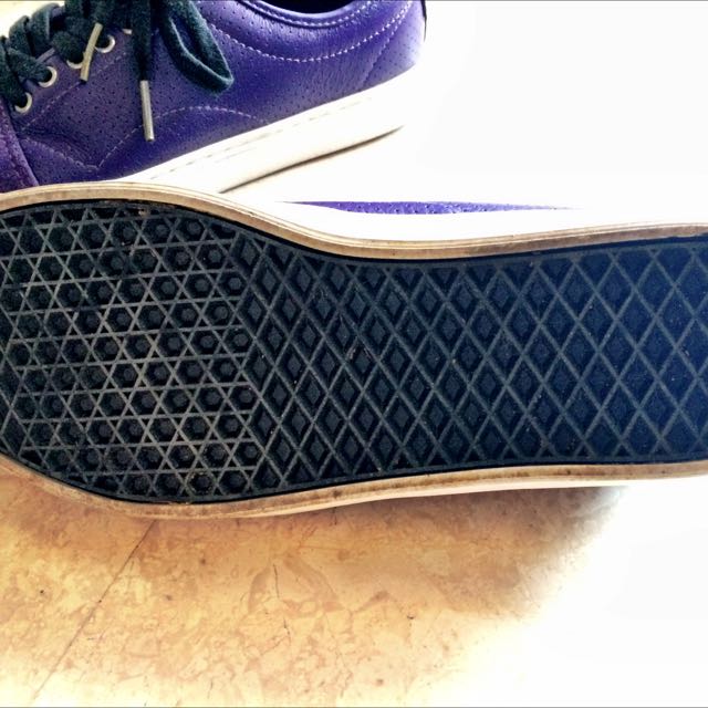 Purple best sale leather vans