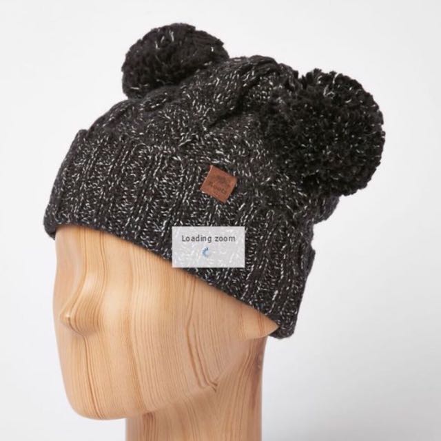 roots 毛帽 女生 双球球