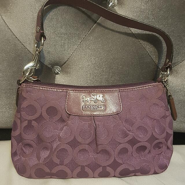 Coach Signature Small bag Purple, Women's Fashion, Bags & Wallets, Tote Bags  on Carousell