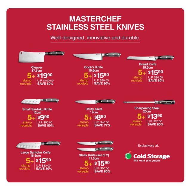 Cold Storage Stamps For Redemption Of Master Chef Stainless Steel Knives Tickets Vouchers Vouchers On Carousell