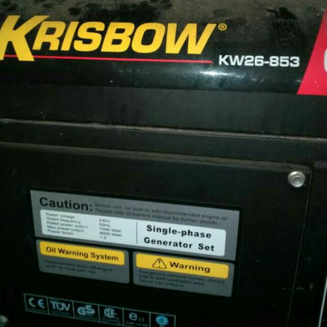 Generator / Genset Krisbow 8000 Watt, Aksesoris Mobil di Carousell