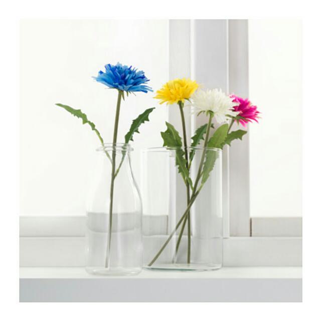 Ikea 宜家家私smycka 人造花蒲公英flower Plants 攝影道具假花塑膠花布花花球花束名片卡座卡片套卡片座簽名筆羽毛筆筆座筆筒時鐘電話座