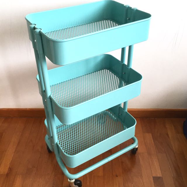 Ikea Raskog 3 Tier Trolley Turquoise On Carousell