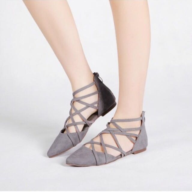 criss cross ballet flats