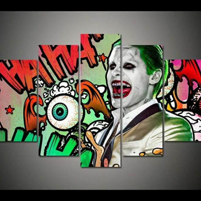 Poster 5 Panel Large Hd Printed Painting Comics Joker Suicide