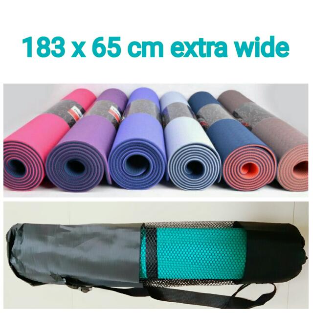 Premium Yoga Mat Extra Wide 65cm Sports Sports Games Equipment
