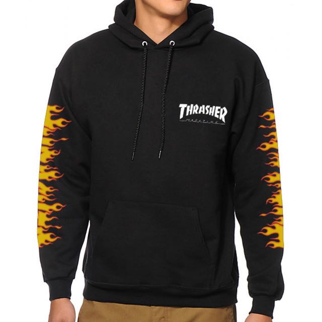 thrasher flame pullover hoodie