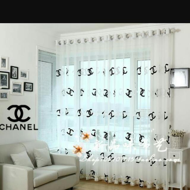 Chanel Luxury Diamond Logo Living Room Bedroom Home Decor Chanel Window  Curtains - Binteez