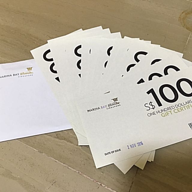 Marina Bay Sands Gift Voucher, Tickets & Vouchers, Vouchers ...