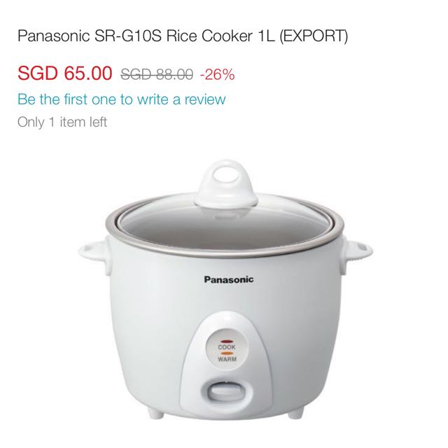 Panasonic Rice Cooker 1.8L (NonStick Inner Pot), TV & Home Appliances