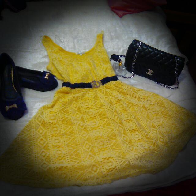 Dotti yellow dress top