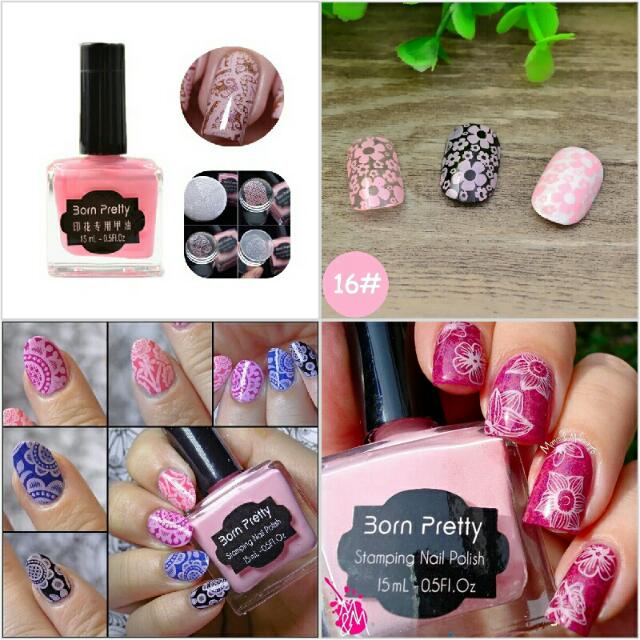 1pc 15ml Sweet Pink Color Born Pretty Nail Stamping Polish Newly Nail Polish Stamp Polish Color