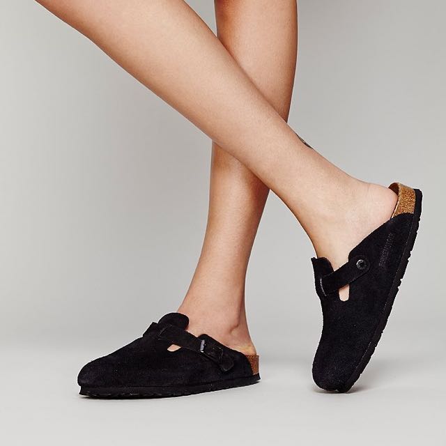 birkenstock black suede boston