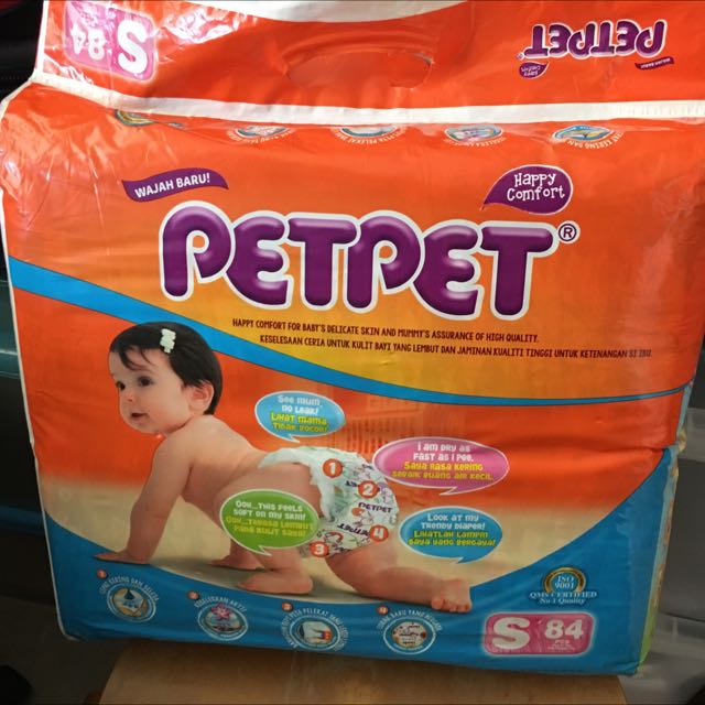 PetPet S 37kg Disposable Baby Diapers 84pcs, Babies & Kids, Bathing