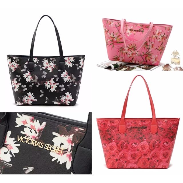 victoria secret floral tote bag