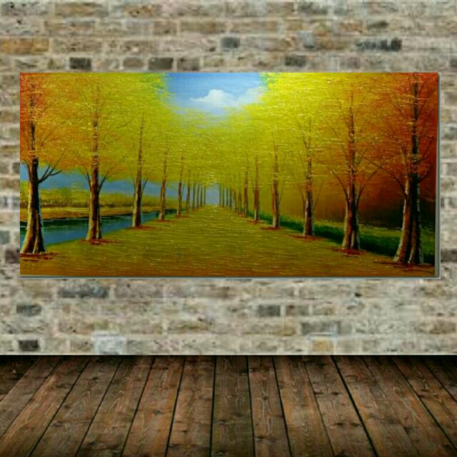Framed Money Tree Oil Painting On Canvas Furniture On Carousell