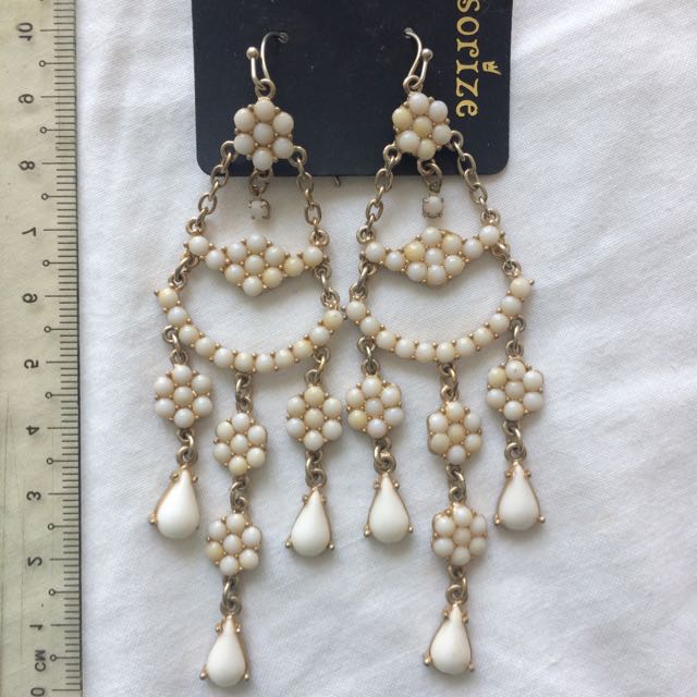White chandelier earrings discount