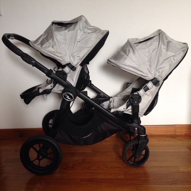 city select double stroller silver