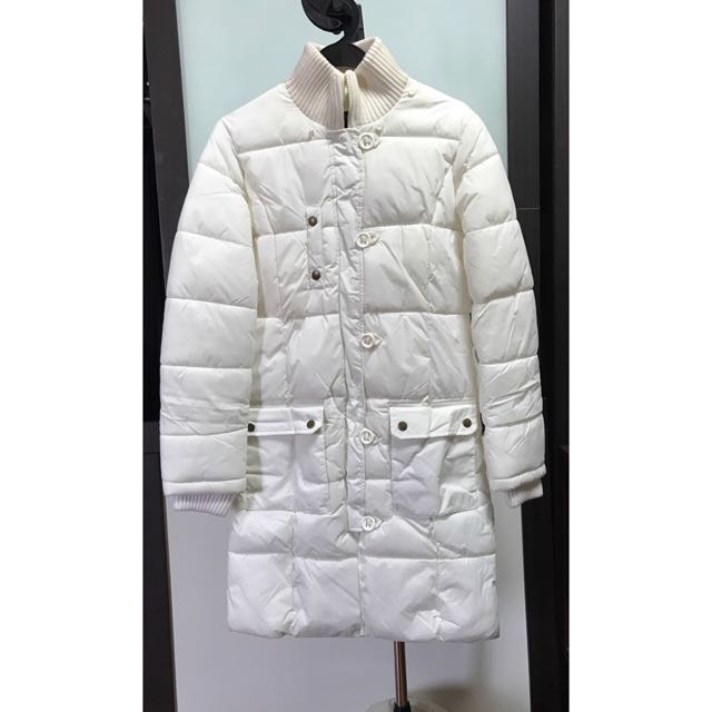 Mango Winter Coat In White With Fur Hood, Women's Fashion, Coats ...
