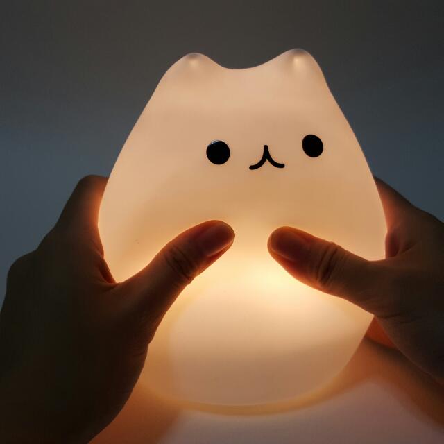 Pusheen Cat Silicon 7 Colours Night Light, Furniture & Home Living