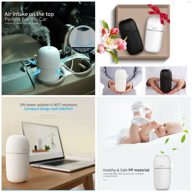 Usb Ultrasonic Aroma Diffuser Humidifier Air Freshener Home Office