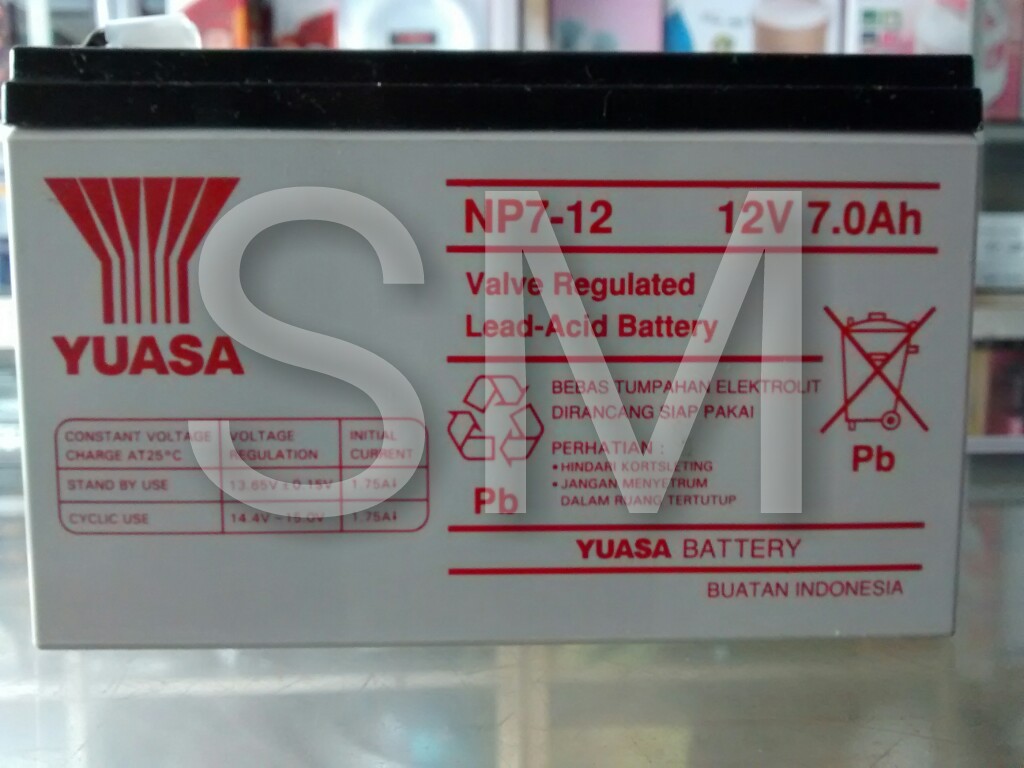 Aki (baterai) kering (MF battery) Yuasa 12v 12 volt 7Ah 7 Ampere #Bate