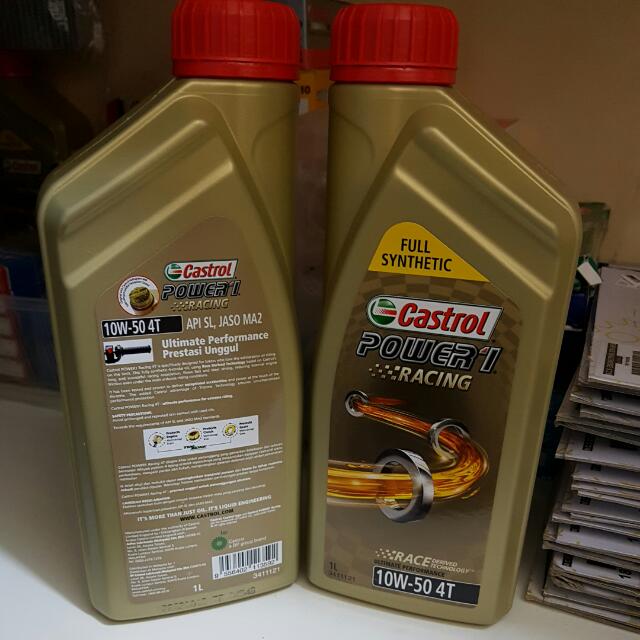 Castrol Power 1 Racing Fully Synthethic Engine Oil 10w 50 4t Car Accessories On Carousell