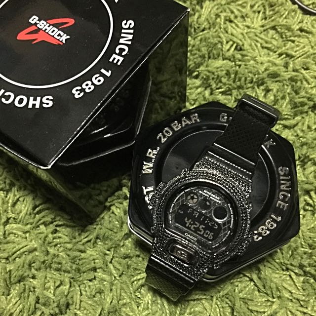 Customized Black Iced Out Bezel Diamond G Shock Men s Fashion