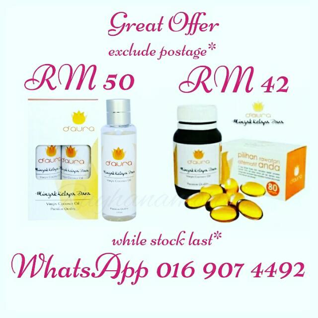 Minyak Kelapa Dara D Aura Health Beauty Skin Bath Body On Carousell